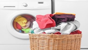 Basket with folded laundry